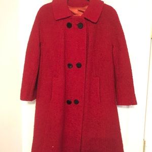 VINTAGE red coat with new buttons